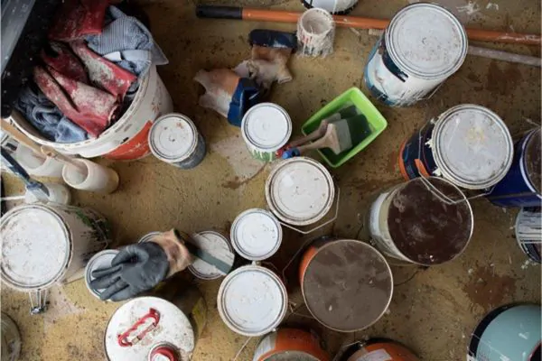 Open cans of paint Dumpster Rental Services in Fort Myers FL